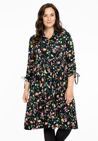 Dress ruffled FLEUR - black - #2
