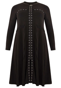 Cardi-dress eyelets DOLCE - black - #4