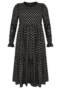 Dress ruffled SPOTS - black - #4