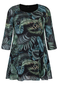 Tunic wide bottom TROPICOOL - black - #4