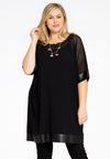 Tunic wide mousse / fake leather - black - #2
