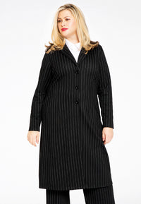 Long blazer PINSTRIPE - black - #1