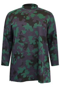 Pullover high neck CAMOUFLAGE - green - #4
