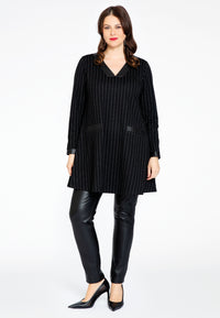Tunic wide bottom PINSTRIPE - black - #2