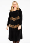 Dress with panels LEOPARD - black - #1