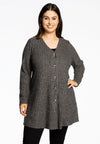 Cardigan with buttons RIB - grey - #2