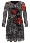 Dress A-line PAINTED - black - #4