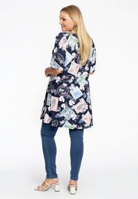 Tunic wide bottom STAMPS - blue - #3