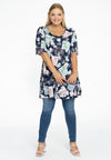 Tunic wide bottom STAMPS - blue - #1