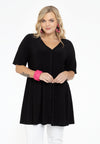 Tunic wide bottom buttoned DOLCE - black