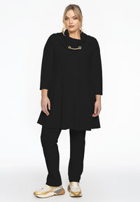 Tunic wide bottom chain collar DIAGONAL - black - #2