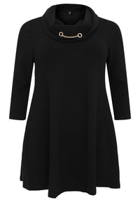 Tunic wide bottom chain collar DIAGONAL - black - #3