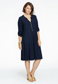 Dress grandad collar CHAINS - blue - #1