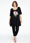 Tunic wide bottom FLOR - black - #2