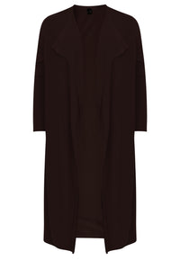 Cardigan drape neck cashmere - brown - #4