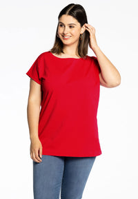 T-shirt cap sleeves COTTON - red - #1