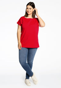 T-shirt cap sleeves COTTON - red - #2