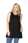 Singlet flare COTTON - black