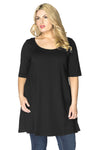 Tunic wide bottom COTTON - black