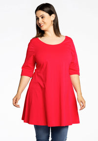 Tunic wide bottom COTTON - red - #1