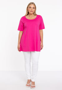 Tunic flare short sl COTTONTunic flare COTTON - pink - #2