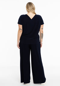 T-shirt double col en V DOLCET-shirt v-neck DOLCE - blue - #3