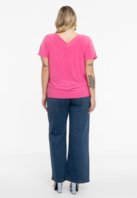 T-shirt double col en V DOLCET-shirt v-neck DOLCE - pink - #3