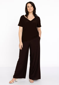 T-shirt double col en V DOLCET-shirt v-neck DOLCE - brown - #1