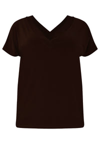 T-shirt double col en V DOLCET-shirt v-neck DOLCE - brown - #3