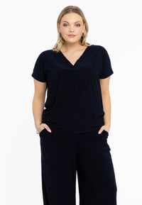 T-shirt double col en V DOLCET-shirt v-neck DOLCE - blue - #1