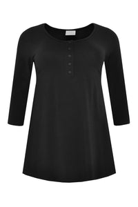 Tunic flare fit buttons COTTON - black - #4
