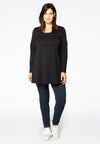 Tunique boutonnée flare cotton - Noir