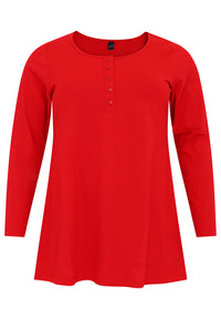 Tunic flare buttons COTTON - red - #1