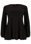 Tunic wide bottom V-neck Dolce - black - #4