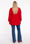 Tunic wide bottom V-neck Dolce - red - #3