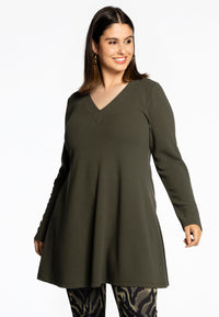 Tunic wide bottom DIAGONAL - green - #1