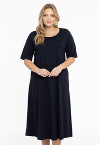 Robe long avec manches courtes COTTONMaxi dress A-line COTTON - blue - #1