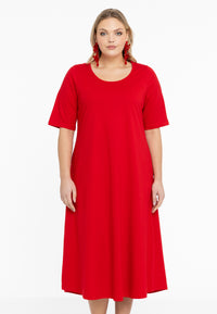 Robe long avec manches courtes COTTONMaxi dress A-line COTTON - red - #1
