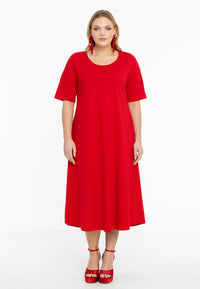 Robe long avec manches courtes COTTONMaxi dress A-line COTTON - red - #2