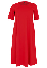 Robe long avec manches courtes COTTONMaxi dress A-line COTTON - red - #4