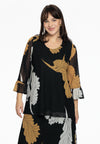 Shirt A-line FLOWER - black - #2