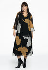 Shirt A-line FLOWER - black - #1