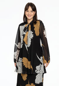 Tunic wide bottom FLOWER - black - #2