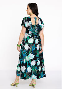 Dress frilled V-neck TULIPS - black - #3