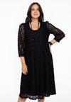 Dress A-line LACE - black - #1