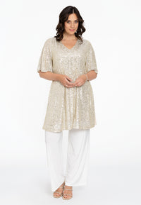 Tunic wide bottom PAILLETE - ecru - #2