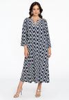 Robe avec col v collier - bleu