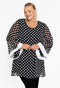 Tunic wide bottom DOTS - black - #1
