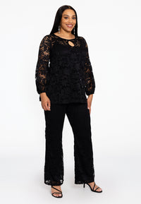 Tunic puff sleeve LACE - black - #2