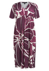 Dress V-neck FLORAL MERLOT - dark red - #5